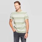 Men's Green Striped Standard Fit Short Sleeve Crewneck T-shirt - Goodfellow & Co Green