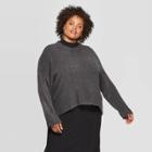 Women's Plus Size Long Sleeve Crewneck Relaxed Fit Pullover Sweater - A New Day Dark Gray 4x, Women's,