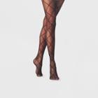 Women's Tights Diamond Shift Sheer Tights - A New Day Black L/xl,