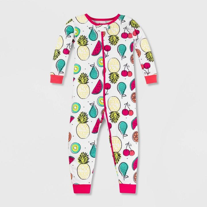 Lamaze Toddler Girls' Organic Cotton Snug Fit Pajama Romper - White