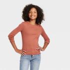 Girls' Long Sleeve T-shirt - Art Class Brown