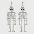 Distributed By Target Mobile Section Skeleton Drop Earrings - Rhodium, Women's, Size: