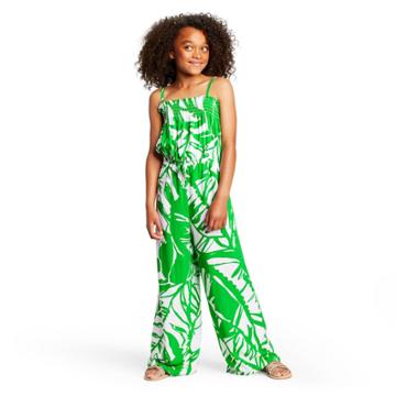 Girls' Boom Boom Sleeveless Square Neck Jumpsuit - Lilly Pulitzer For Target Green/white Xl, Women's, White Green