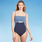 Women's Long Torso Colorblock Medium Coverage One Piece Swimsuit - Kona Sol Navy