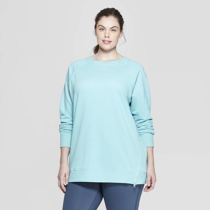 Women's Plus Size Authentic Fleece Sweatshirt Pullover - C9 Champion Aqua (blue)
