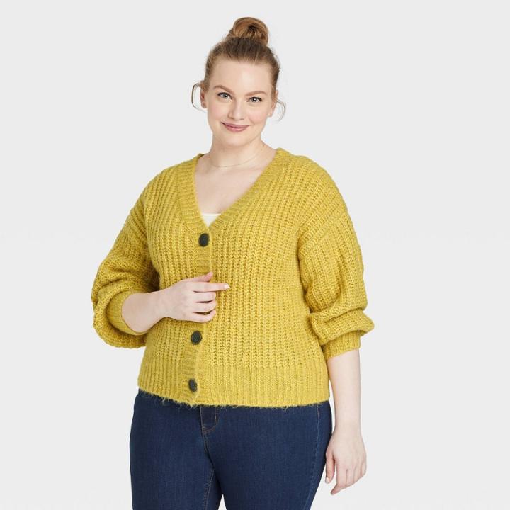 Women's Plus Size Button-down Cardigan - Ava & Viv