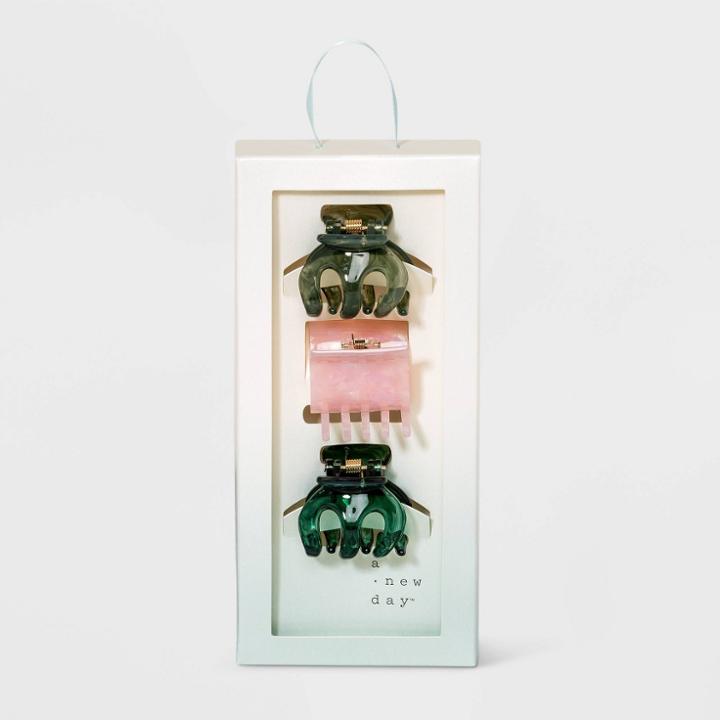 Claw Clip Set 3pc - A New Day Green