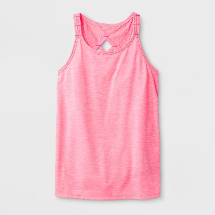 Girls' Lattice Tank Top - C9 Champion Pink Heather S, Heather Pink