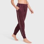 Jockey Generation Women's Retro Vibes Ribbed Jogger Pajama Pants - Black Currant