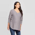 Maternity Long Sleeve Nursing Button Side Pullover - Isabel Maternity By Ingrid & Isabel Gray S, Women's,