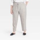 Women's Plus Size High-rise Ruffle Waisted Pull-on Ankle Pants - A New Day Blue/white