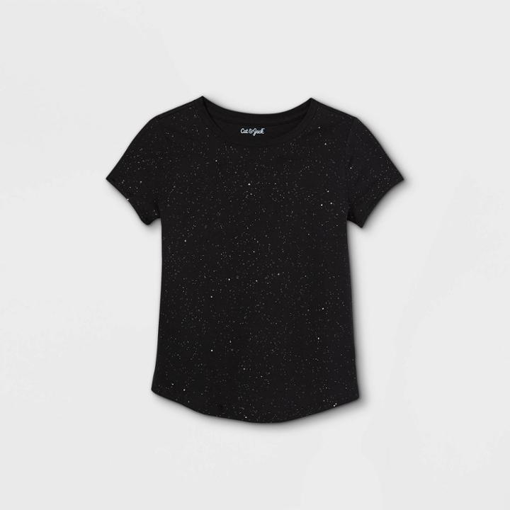 Girls' Sparkle Short Sleeve T-shirt - Cat & Jack Black