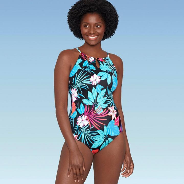 Women's Slimming Control High Neck Cut Out One Piece Swimsuit - Dreamsuit By Miracle Brands