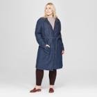 Women's Plus Size Denim Trench Coat - Universal Thread Dark Wash X, Blue