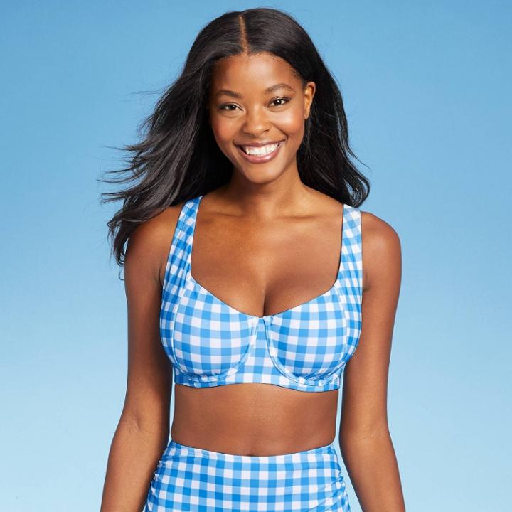 Women's Pieced Underwire Bikini Top - Kona Sol Blue D/dd Cup
