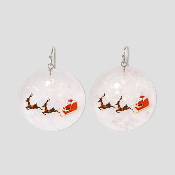 No Brand Glitter Flecked Christmas Globe Earrings