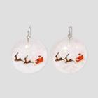 No Brand Glitter Flecked Christmas Globe Earrings