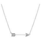 Distributed By Target Women's Sterling Silver Cubic Zirconia Arrow Necklace