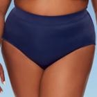 Women's Plus Size Slimming Control High Waist Bikini Bottom - Dreamsuit By Miracle Brands Navy 16w, Women's, Blue