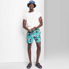 Men's 7 Parrot Swim Trunk - Original Use Turquoise Blue