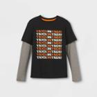 Boys' 'trick Or Treat' Graphic Long Sleeve T-shirt - Cat & Jack Black