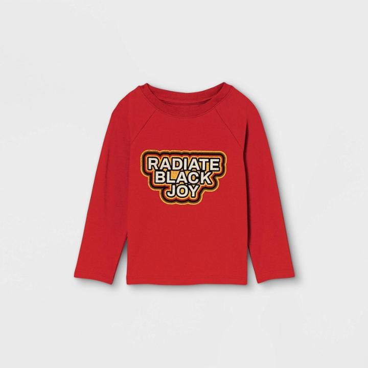 No Brand Black History Month Toddler's Black Joy Long Sleeve T-shirt - Red