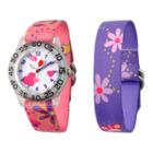 Disney Girls' Red Balloon Plastic Watch Interchangeable Strap - Pink/purple, Girl's
