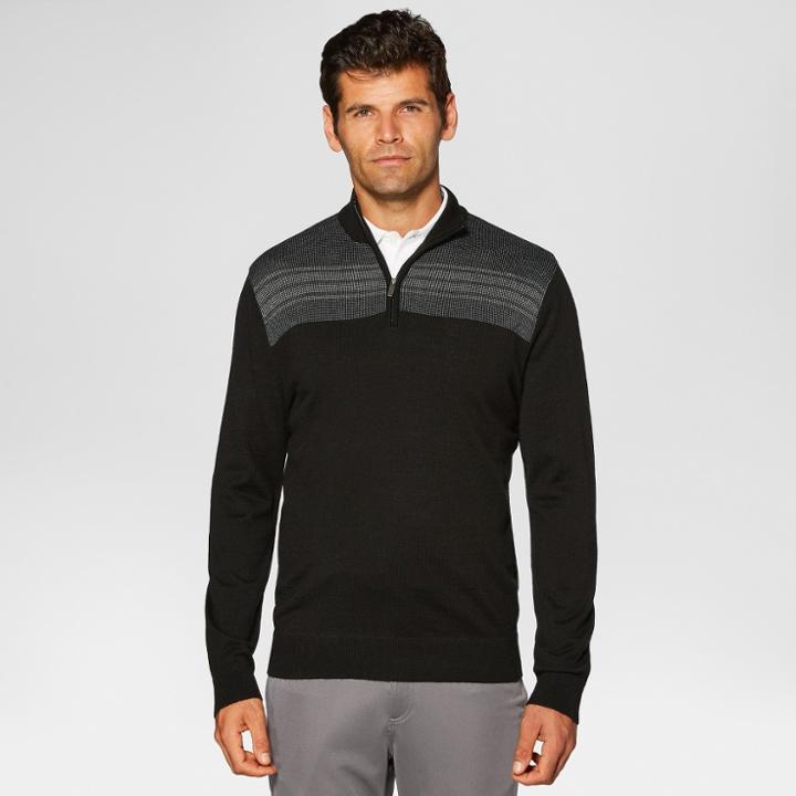 Jack Nicklaus Men's Quarter Zip Golf Sweater - Black