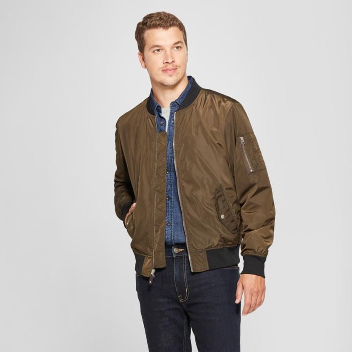 Target Men's Matte Bomber Jacket - Goodfellow & Co Mysterious Forest Green