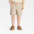 Toddler Boys' Rolled Hem Super Stretch Pull-on Shorts - Cat & Jack Khaki
