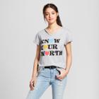 Women's Know Your Worth Short Sleeve Cut Out Neck T-shirt - Mighty Fine (juniors') Heather Gray