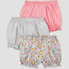 Baby Girls' 3pk Bloomer Pull-on Shorts - Just One You Made By Carter's Pink/gray