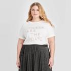 Women's Plus Size Short Sleeve Graphic T-shirt - Ava & Viv Cream X, Women's, Beige