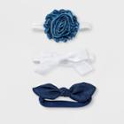 Baby Girls' 3pk Headband Set - Cloud Island White/blue,
