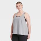 Women's Plus Size Skinny Racerback Tank Top - All In Motion Charcoal Heather