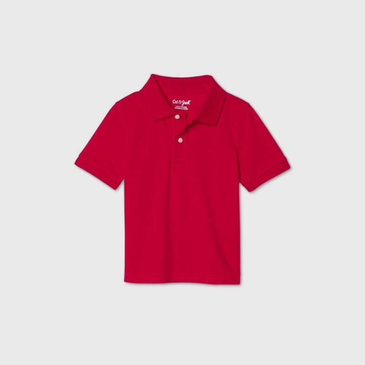 Petitetoddler Boys' Short Sleeve Stretch Pique Uniform Polo Shirt - Cat & Jack Red