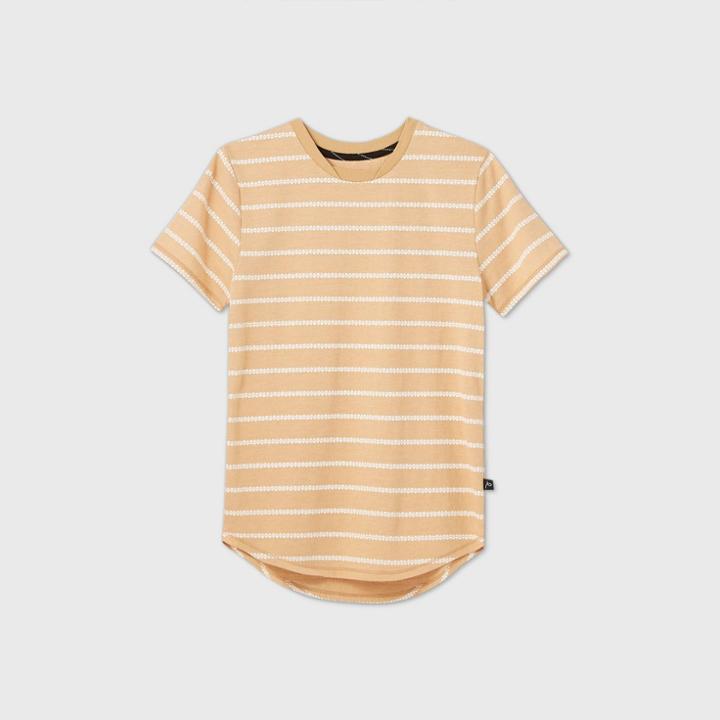 Boys' Short Sleeve Skull Striped T-shirt - Art Class Khaki