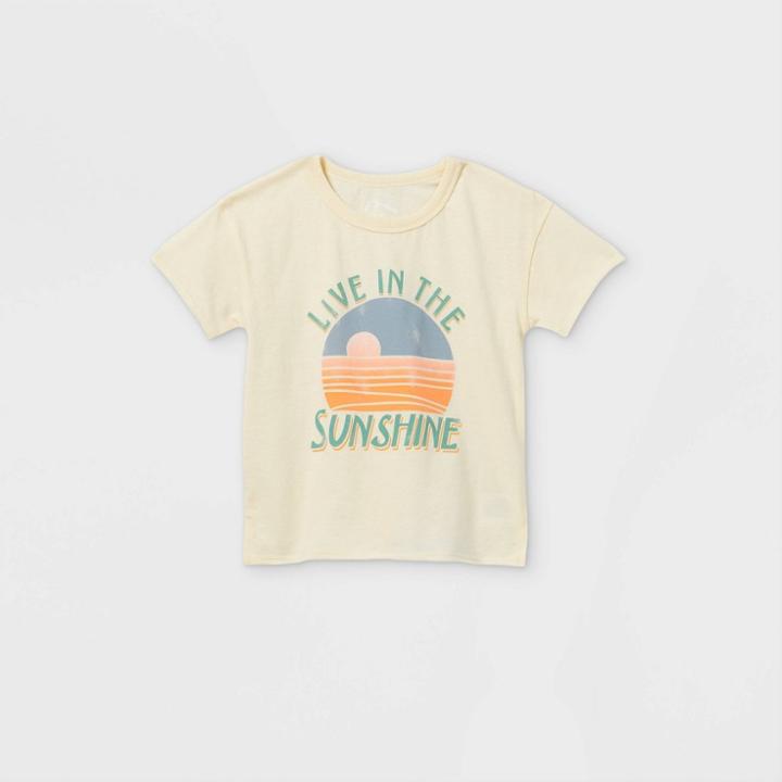 Toddler Boys' 'live In The Sunshine' Short Sleeve T-shirt - Art Class Cream 2t, Ivory/yellow
