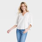 Women's Long Sleeve Pullover Blouse - Universal Thread White