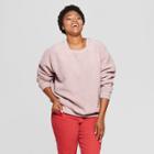 Women's Plus Size Long Sleeve Sherpa Sweatshirt - Universal Thread Purple