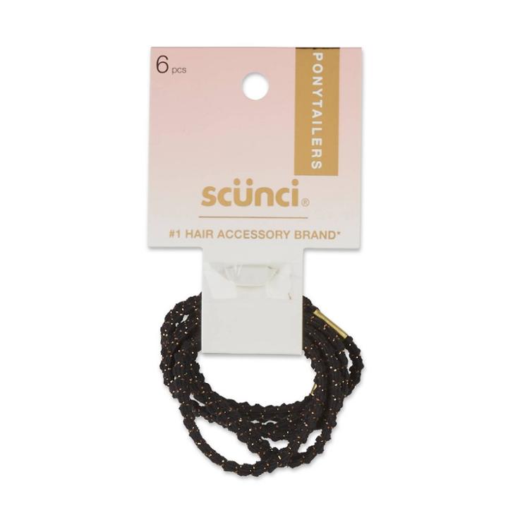 Scunci Basic Hair Band With Gold Metallic Textured - Black