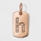 Sterling Silver Initial H Cubic Zirconia Pendant - A New Day Rose Gold, Rose Gold - H