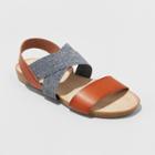 Women's Kerryn Wide Width Footbed Sandals - Universal Thread Cognac (red) 10w,