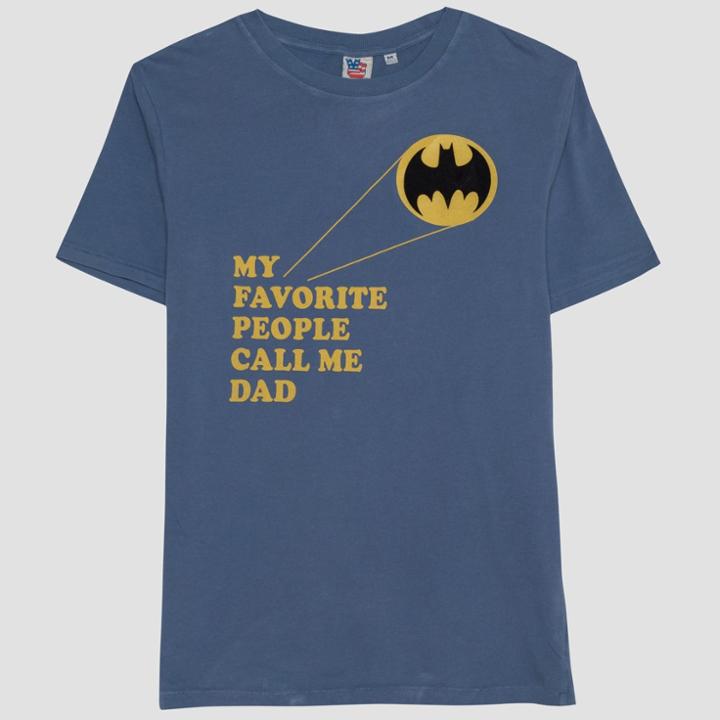 Junk Food Men's Batman Fathers Day Short Sleeve T-shirt - Blue