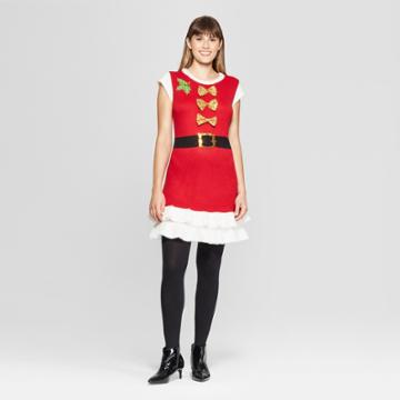 33 Degrees Women's Santa Ugly Christmas Dress - 33degrees - Red