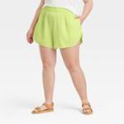 Women's Plus Size High-rise Pull-on Gauze Shorts - Universal Thread Yellow