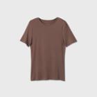 Women's Short Sleeve Fitted T-shirt - A New Day Dark Brown