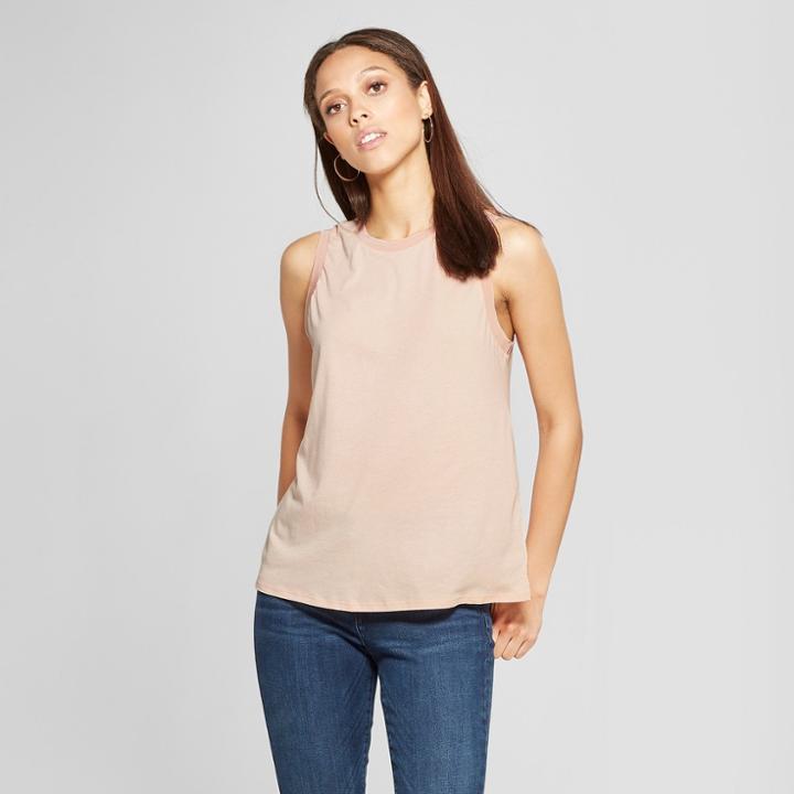 Women's Rib Edge Tank - Mossimo Peach (pink)