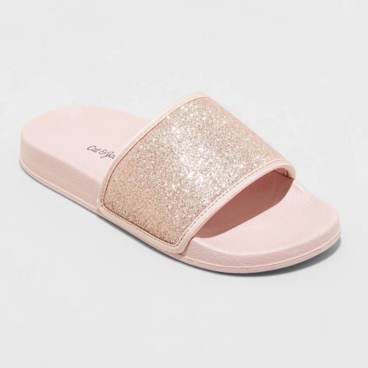 Girls' Anna Glitter Slide Sandals - Cat & Jack Pink