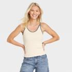 Women's Slim Fit Colorblock Cami Tank Top - Universal Thread Cream